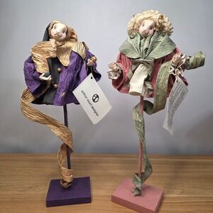 Handmade Arthur Court Designs Renaissance Dolls Set Jester Clown Rabbit Figures